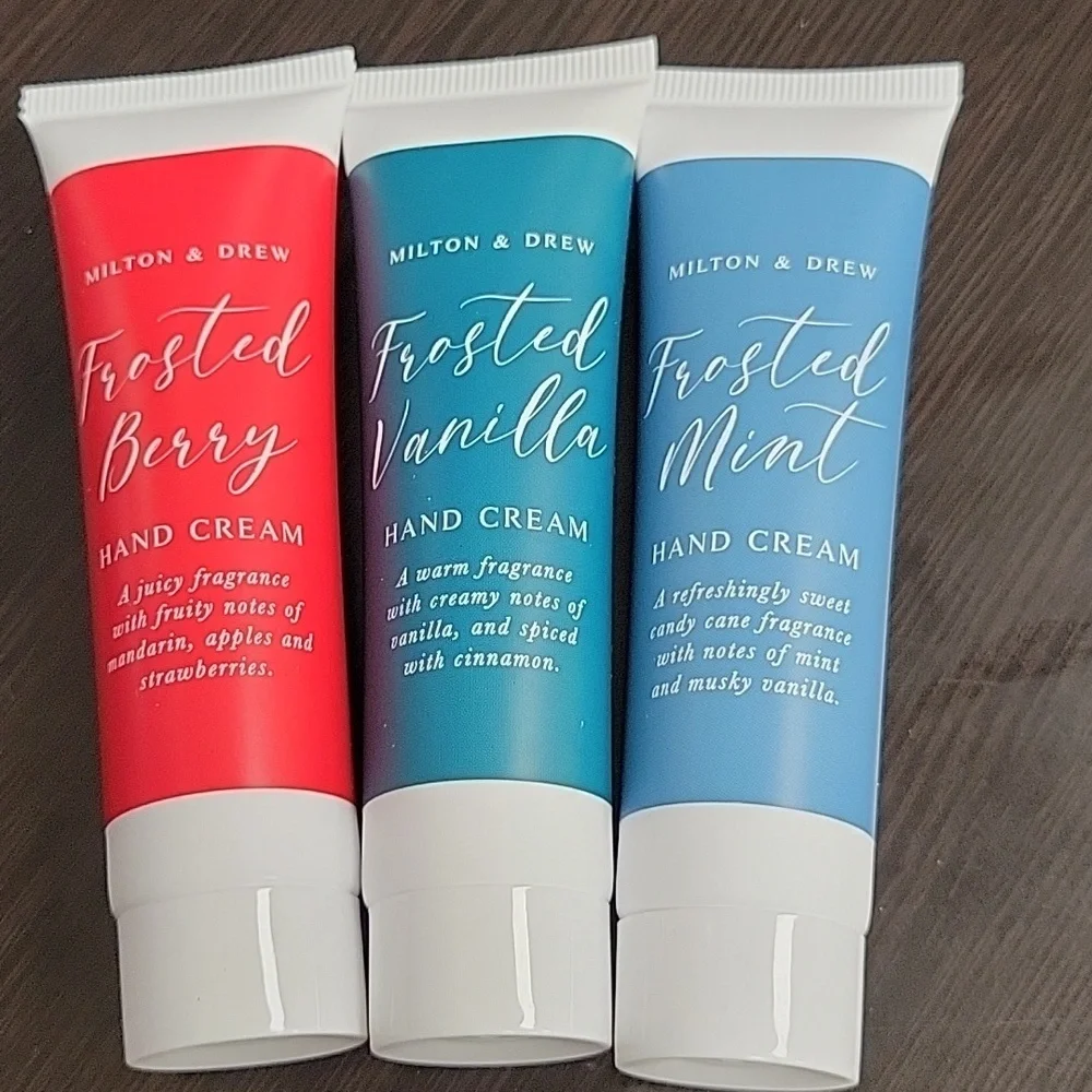 Milton & Drew 30ml Each Hand Cream Set Of 3 In Mail Box Metal Christmas New